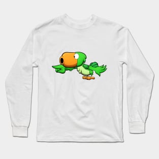 Pointing Green Parrot Long Sleeve T-Shirt